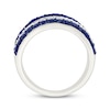 Thumbnail Image 3 of Blue & White Lab-Created Sapphire Crossover Ring Sterling Silver