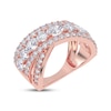 Thumbnail Image 2 of Lab-Grown Diamonds by KAY Oval & Round-Cut Crossover Multi-Row Ring 2 ct tw 14K Rose Gold