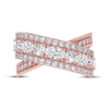 Thumbnail Image 3 of Lab-Grown Diamonds by KAY Oval & Round-Cut Crossover Multi-Row Ring 2 ct tw 14K Rose Gold