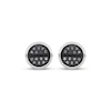 Thumbnail Image 2 of Men's Black Diamond Circle Stud Earrings 1/8 ct tw Stainless Steel