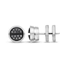 Thumbnail Image 3 of Men's Black Diamond Circle Stud Earrings 1/8 ct tw Stainless Steel