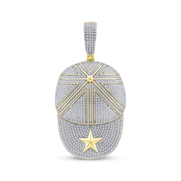 Men's Diamond Ball Cap Necklace Charm 1/4 ct tw 10K Yellow Gold