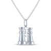 Thumbnail Image 3 of Binoculars Necklace with Diamond Accents Sterling Silver 18&quot;