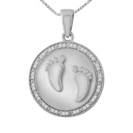 1/15 ct tw Diamond Baby Feet Necklace (3 Lines)