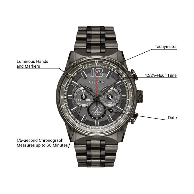 Main Image 4 of Citizen Nighthawk Men's Chronograph Watch CA4377-53H