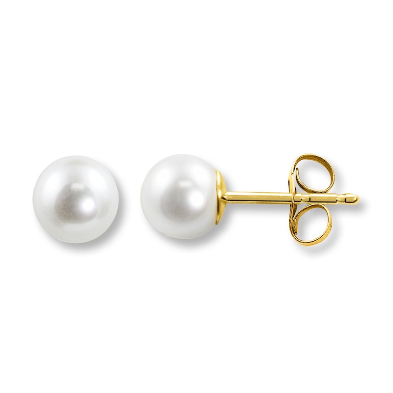 Main Image 1 of Cultured Pearl Earrings 14K Yellow Gold