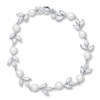 Thumbnail Image 1 of Cultured Pearls Cubic Zirconia Sterling Silver Bracelet