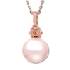 Thumbnail Image 4 of Pink Cultured Pearl Necklace 1/20 ct tw Diamonds 10K Rose Gold