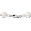 Thumbnail Image 1 of Cultured Pearl & Textured Bead Necklace Sterling Silver