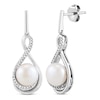 Thumbnail Image 1 of Cultured Pearl Earrings 1/10 ct tw Diamonds Sterling Silver