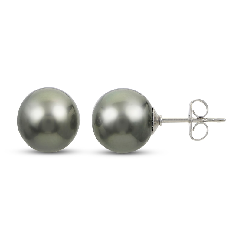 Main Image 2 of Cultured Tahitian Pearl Earrings Sterling Silver