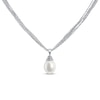 Thumbnail Image 1 of Freshwater Cultured Pearl Triple Chain Necklace Sterling Silver 18&quot;