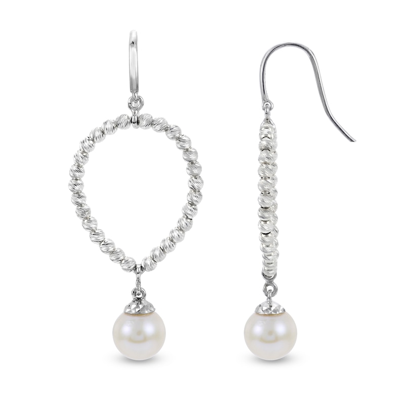 Main Image 1 of Cultured Pearl Dangle Earrings Sterling Silver