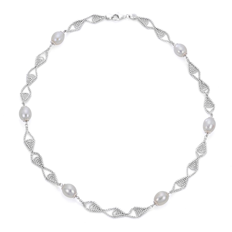 Main Image 1 of Cultured Pearl Necklace Sterling Silver 18&quot;