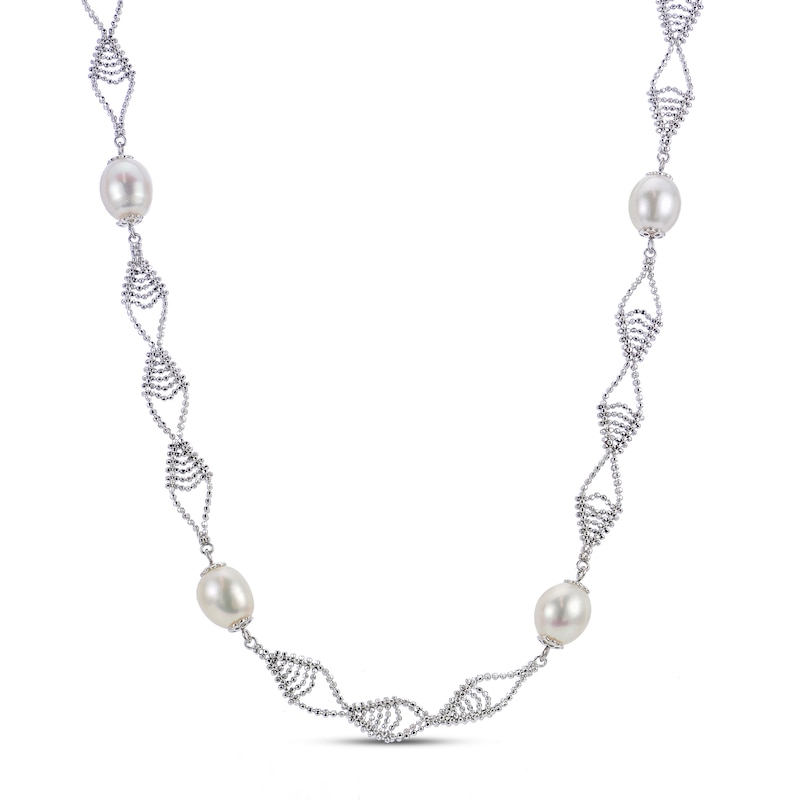 Main Image 2 of Cultured Pearl Necklace Sterling Silver 18&quot;