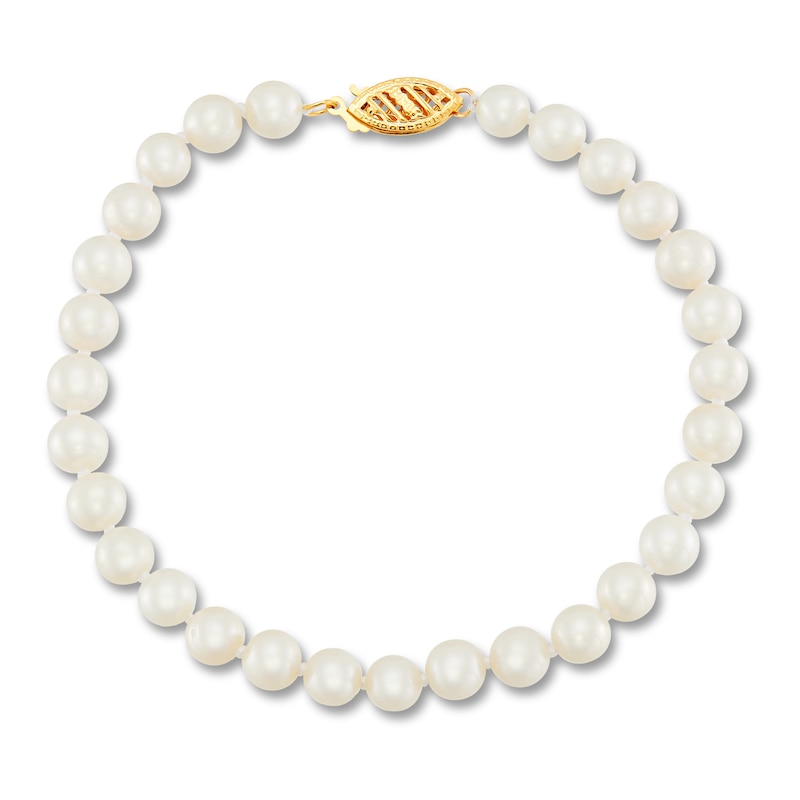 Cultured Pearl Bracelet 14K Yellow Gold 7.5