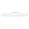 Thumbnail Image 1 of Cultured Pearl & Diamond Bolo Bracelet 1/10 ct tw Sterling Silver/10K Rose Gold