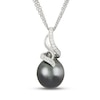 Thumbnail Image 1 of Tahitian Cultured Pearl & White Topaz Necklace Sterling Silver 20&quot;