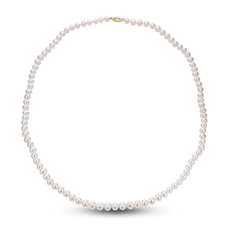 Cultured Pearl Necklace 14K Yellow Gold 24