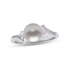 Thumbnail Image 1 of Cultured Pearl & White Lab-Created Sapphire Ring Sterling Silver