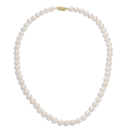 Cultured Pearl Strand Necklace 14K Yellow Gold 20&quot;