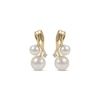 Thumbnail Image 2 of Cultured Pearl & Diamond Twist Earrings 14K Yellow Gold