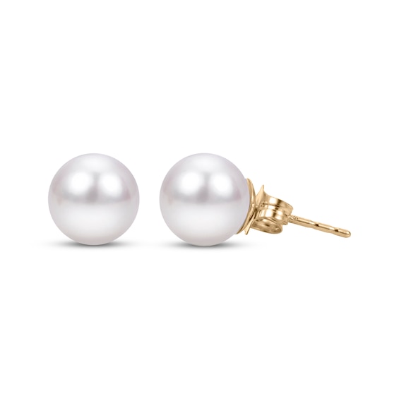 5-5.5mm Cultured Pearl Stud Earrings 14K Yellow Gold