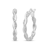 Thumbnail Image 1 of Diamond Twist Hoop Earrings Sterling Silver