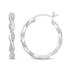 Thumbnail Image 3 of Diamond Twist Hoop Earrings Sterling Silver