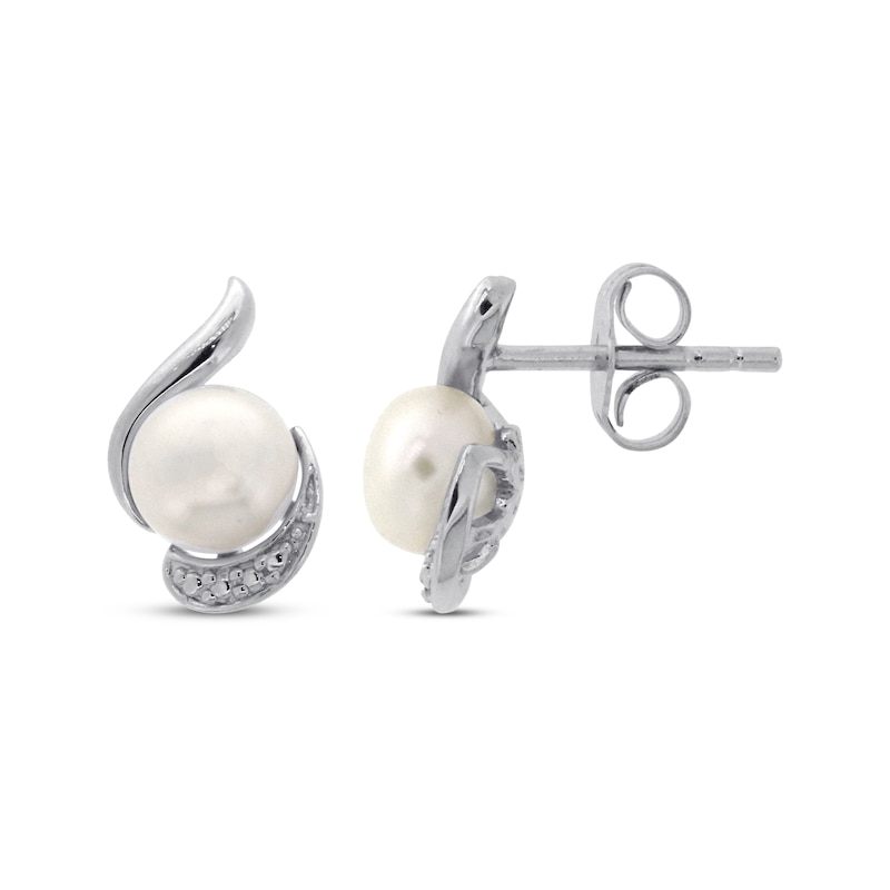 Main Image 1 of Cultured Pearl Drop Earrings Sterling Silver