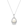 Thumbnail Image 1 of Cultured Pearl Necklace Lab-Created Sapphires Sterling Silver