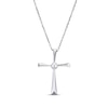 Thumbnail Image 1 of Cultured Pearl Cross Necklace Sterling Silver 18”