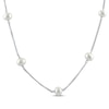 Thumbnail Image 1 of Cultured Pearl Station Necklace Sterling Silver 18”