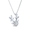 Thumbnail Image 2 of Round-Cut Cultured Pearl & White Lab-Created Sapphire Reindeer Necklace Sterling Silver 18"