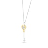 Thumbnail Image 2 of Round-Cut Diamond Heart-Topped Key Necklace 1/10 ct tw Sterling Silver & 10K Yellow Gold 18”