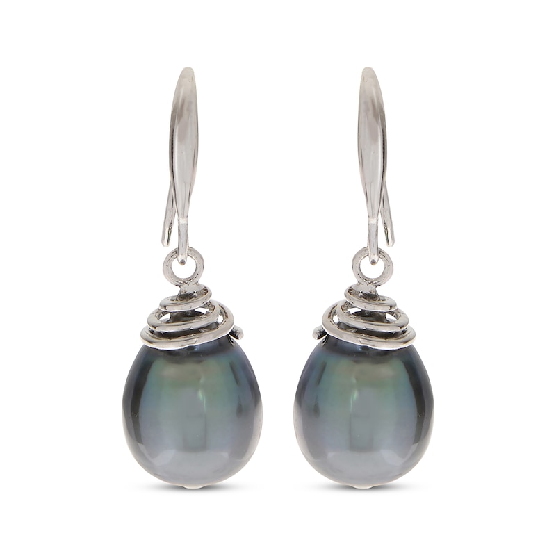 Main Image 2 of Tahitian Cultured Pearl Drop Earrings Sterling Silver