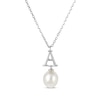 Thumbnail Image 1 of Cultured Pearl Initial “A” Necklace Sterling Silver 18”