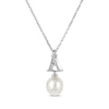 Thumbnail Image 2 of Cultured Pearl Initial “A” Necklace Sterling Silver 18”