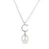 Thumbnail Image 1 of Cultured Pearl Initial “C” Necklace Sterling Silver 18”