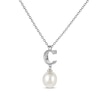 Thumbnail Image 2 of Cultured Pearl Initial “C” Necklace Sterling Silver 18”