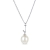 Thumbnail Image 1 of Cultured Pearl Initial “J” Necklace Sterling Silver 18”