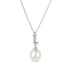 Thumbnail Image 2 of Cultured Pearl Initial “J” Necklace Sterling Silver 18”