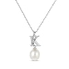 Thumbnail Image 2 of Cultured Pearl Initial “K” Necklace Sterling Silver 18”