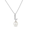 Thumbnail Image 1 of Cultured Pearl Initial “L” Necklace Sterling Silver 18”