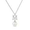 Thumbnail Image 2 of Cultured Pearl Initial “M” Necklace Sterling Silver 18”