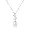 Thumbnail Image 1 of Cultured Pearl Initial “S” Necklace Sterling Silver 18”
