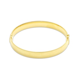 Polished Bangle Bracelet 10mm 10K Yellow Gold