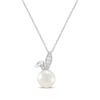 Thumbnail Image 1 of Cultured Pearl & White Lab-Created Sapphire Bunny Necklace Sterling Silver 18&quot;