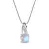 Thumbnail Image 0 of Cultured Pearl & White Lab-Created Sapphire Necklace Sterling Silver 18"