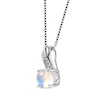 Thumbnail Image 1 of Cultured Pearl & White Lab-Created Sapphire Necklace Sterling Silver 18"